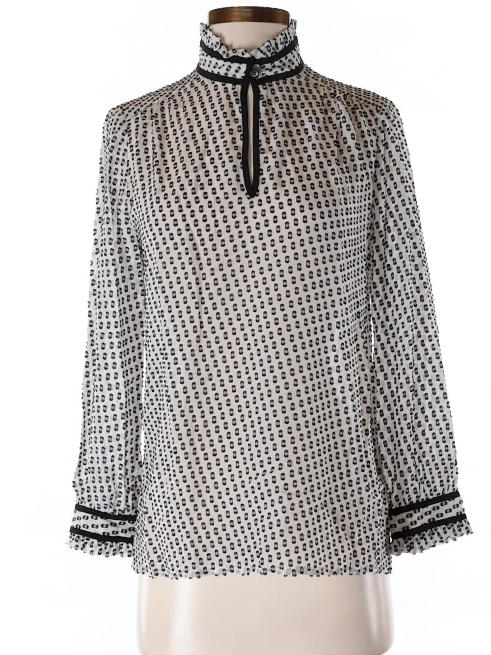 J.Crew High Collar Long-Sleeve Silk Blouse